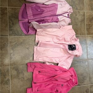 Set of 3 Pink and Purple Kids Raincoats